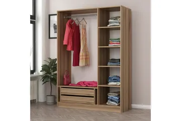Fruitland Garderob 135 cm - Brun - Förvaring - Sko- & klädförvaring - Garderober & garderobssystem