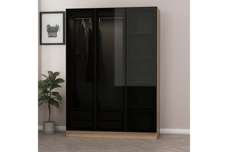 Fruitland Garderob 135 cm - Brun - Förvaring - Sko- & klädförvaring - Garderober & garderobssystem