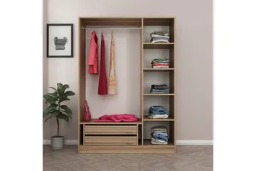 Fruitland Garderob 135 cm - Brun - Förvaring - Sko- & klädförvaring - Garderober & garderobssystem