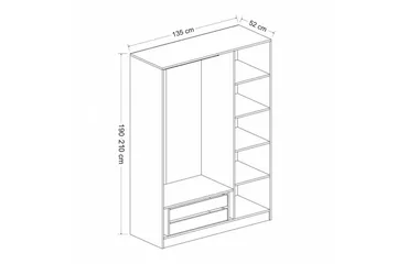 Fruitland Garderob 135 cm - Cream - Förvaring - Sko- & klädförvaring - Garderober & garderobssystem