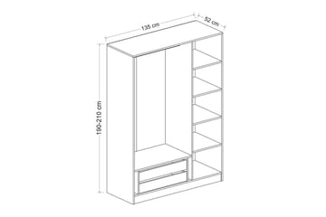 Fruitland Garderob 135 cm - Ek - Förvaring - Sko- & klädförvaring - Garderober & garderobssystem
