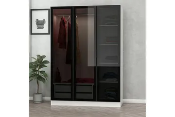 Fruitland Garderob 135 cm - Svart/Vit - Förvaring - Sko- & klädförvaring - Garderober & garderobssystem