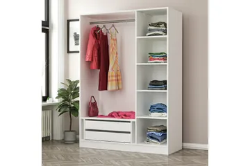 Fruitland Garderob 135 cm - Svart/Vit - Förvaring - Sko- & klädförvaring - Garderober & garderobssystem