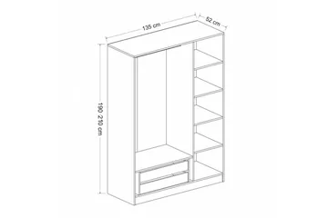 Fruitland Garderob 135 cm - Svart/Vit - Förvaring - Sko- & klädförvaring - Garderober & garderobssystem