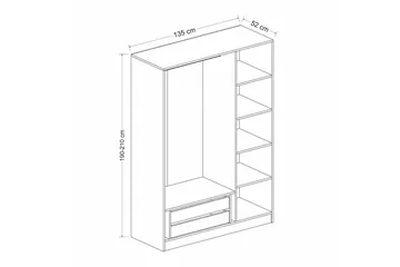 Fruitland Garderob 135 cm - Vit - Förvaring - Sko- & klädförvaring - Garderober & garderobssystem