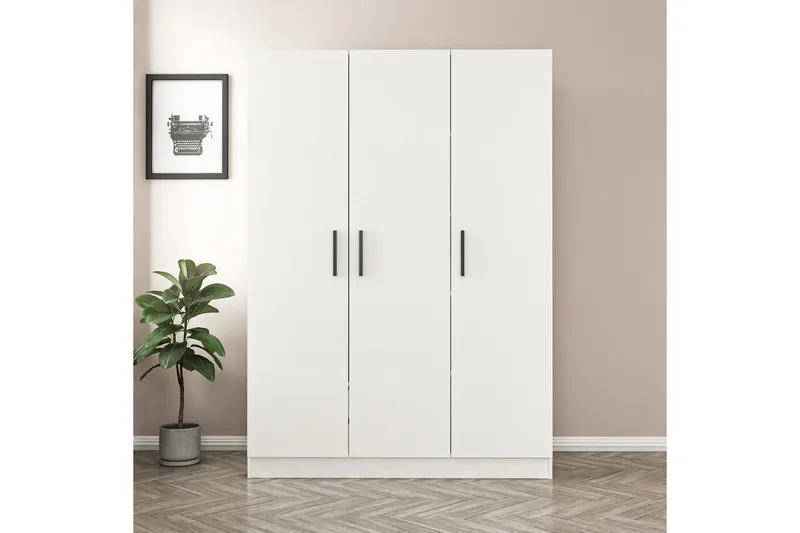 Fruitland Garderob 135 cm - Vit - Förvaring - Sko- & klädförvaring - Garderober & garderobssystem