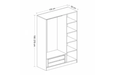 Fruitland Garderob 135 cm - Vit - Förvaring - Sko- & klädförvaring - Garderober & garderobssystem