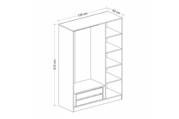 Fruitland Garderob 135 cm - Vit - Förvaring - Sko- & klädförvaring - Garderober & garderobssystem