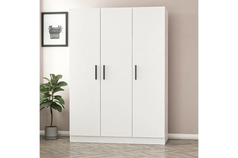 Fruitland Garderob 135 cm - Vit - Förvaring - Sko- & klädförvaring - Garderober & garderobssystem