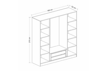 Fruitland Garderob 180 cm - Antracit - Förvaring - Sko- & klädförvaring - Garderober & garderobssystem