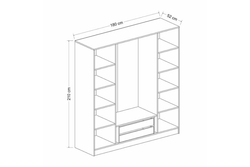 Fruitland Garderob 180 cm - Antracit - Förvaring - Sko- & klädförvaring - Garderober & garderobssystem