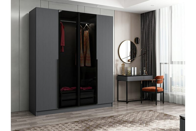 Fruitland Garderob 180 cm - Antracit - Förvaring - Sko- & klädförvaring - Garderober & garderobssystem