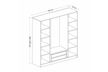 Fruitland Garderob 180 cm - Antracit - Förvaring - Sko- & klädförvaring - Garderober & garderobssystem