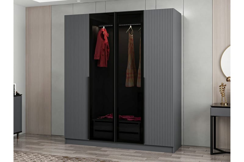 Fruitland Garderob 180 cm - Antracit - Förvaring - Sko- & klädförvaring - Garderober & garderobssystem