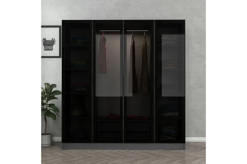 Fruitland Garderob 180 cm - Antracit - Förvaring - Sko- & klädförvaring - Garderober & garderobssystem