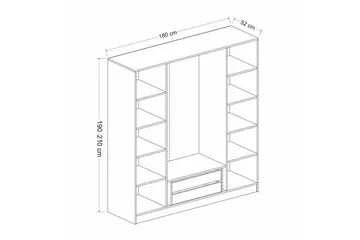 Fruitland Garderob 180 cm - Antracit - Förvaring - Sko- & klädförvaring - Garderober & garderobssystem