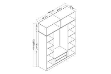 Fruitland Garderob 180 cm - Brun - Förvaring - Sko- & klädförvaring - Garderober & garderobssystem