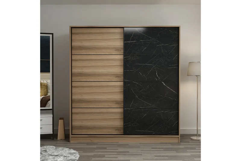 Fruitland Garderob 180 cm - Brun/Svart - Förvaring - Sko- & klädförvaring - Garderober & garderobssystem