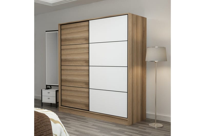 Fruitland Garderob 180 cm - Brun/Vit/Ek - Förvaring - Sko- & klädförvaring - Garderober & garderobssystem