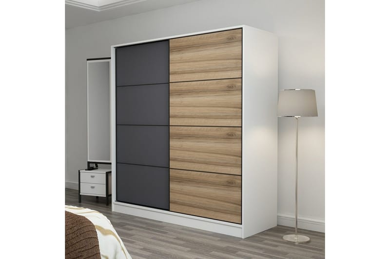 Fruitland Garderob 180 cm - Grå/Brun - Förvaring - Sko- & klädförvaring - Garderober & garderobssystem