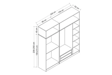 Fruitland Garderob 180 cm - Vit - Förvaring - Sko- & klädförvaring - Garderober & garderobssystem