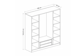 Fruitland Garderob 180 cm - Vit - Förvaring - Sko- & klädförvaring - Garderober & garderobssystem