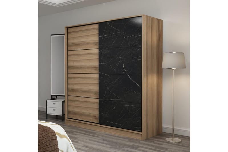 Fruitland Garderob 220 cm - Brun/Svart - Förvaring - Sko- & klädförvaring - Garderober & garderobssystem