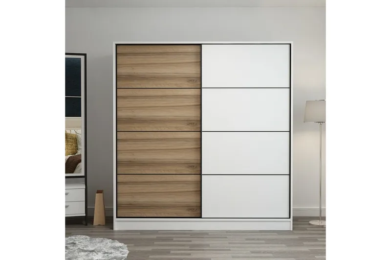 Fruitland Garderob 220 cm - Brun/Vit - Förvaring - Sko- & klädförvaring - Garderober & garderobssystem