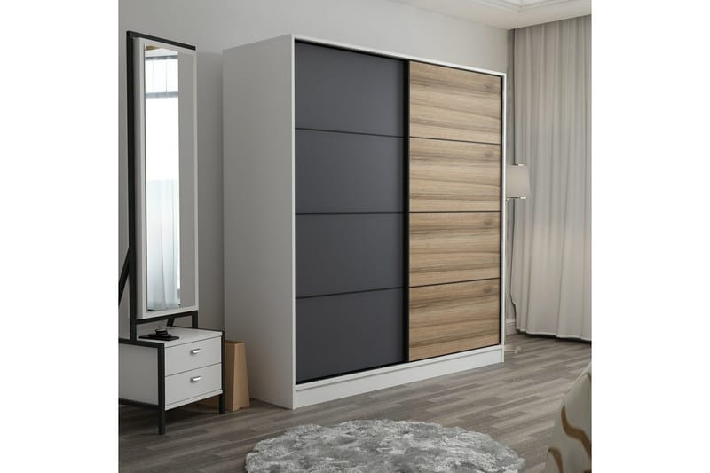 Fruitland Garderob 220 cm - Grå/Brun - Förvaring - Sko- & klädförvaring - Garderober & garderobssystem