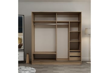 Fruitland Garderob 220 cm - Grå/Ek - Förvaring - Sko- & klädförvaring - Garderober & garderobssystem