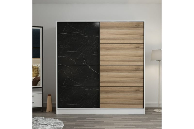 Fruitland Garderob 220 cm, Svart/Brun