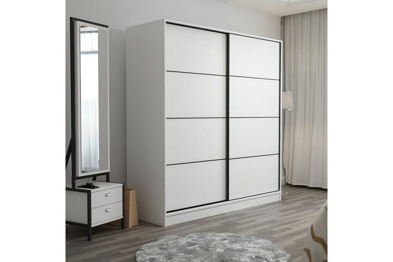 Fruitland Garderob 220 cm - Vit - Förvaring - Sko- & klädförvaring - Garderober & garderobssystem