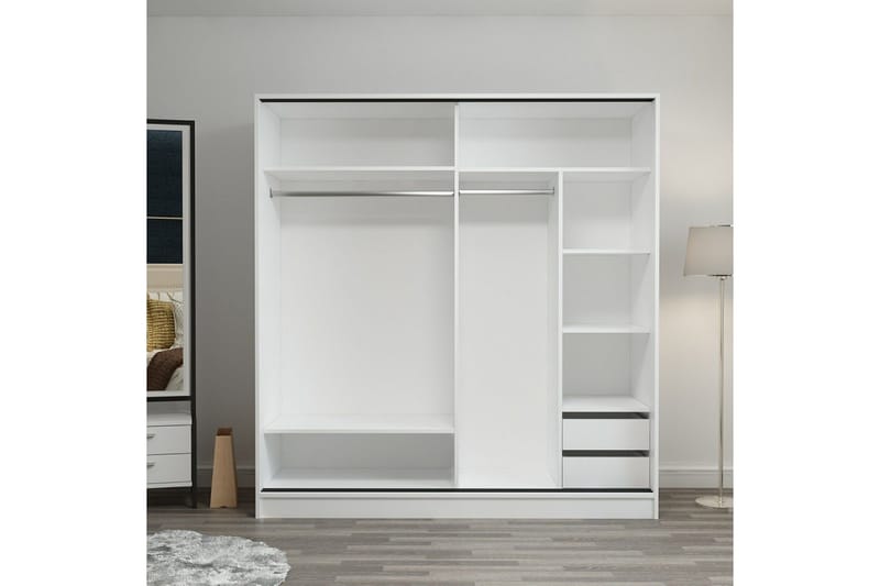 Fruitland Garderob 220 cm - Vit - Förvaring - Sko- & klädförvaring - Garderober & garderobssystem