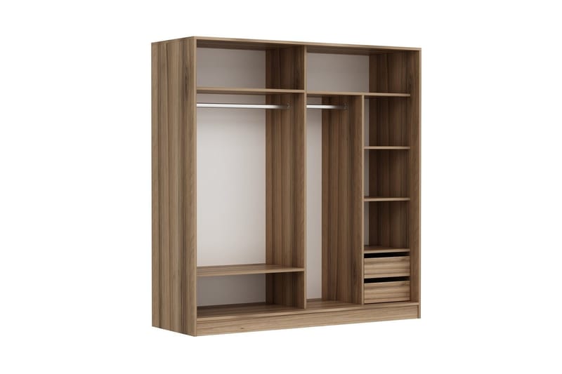 Fruitland Garderob 220 cm - Vit/Brun/Ek - Förvaring - Sko- & klädförvaring - Garderober & garderobssystem