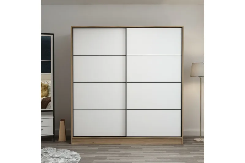 Fruitland Garderob 220 cm, Vit/ek