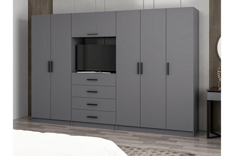 Fruitland Garderob 225 cm - Antracit - Förvaring - Sko- & klädförvaring - Garderober & garderobssystem