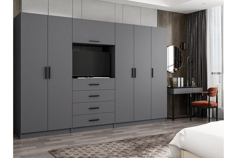 Fruitland Garderob 225 cm - Antracit - Förvaring - Sko- & klädförvaring - Garderober & garderobssystem