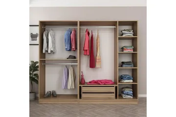 Fruitland Garderob 225 cm - Brun - Förvaring - Sko- & klädförvaring - Garderober & garderobssystem
