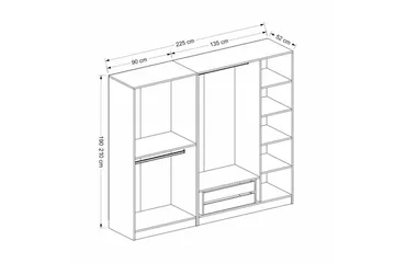 Fruitland Garderob 225 cm - Vit - Förvaring - Sko- & klädförvaring - Garderober & garderobssystem