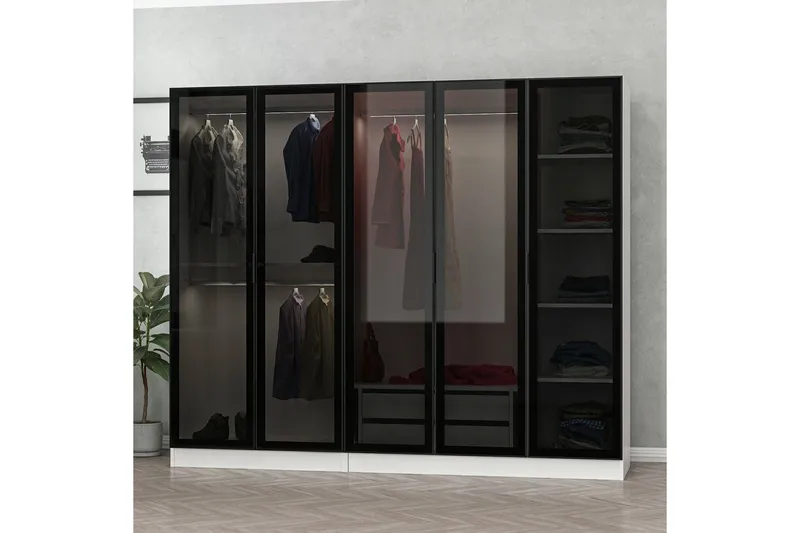 Fruitland Garderob 225 cm - Vit - Förvaring - Sko- & klädförvaring - Garderober & garderobssystem