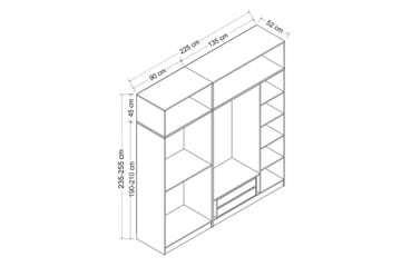 Fruitland Garderob 225 cm - Vit - Förvaring - Sko- & klädförvaring - Garderober & garderobssystem