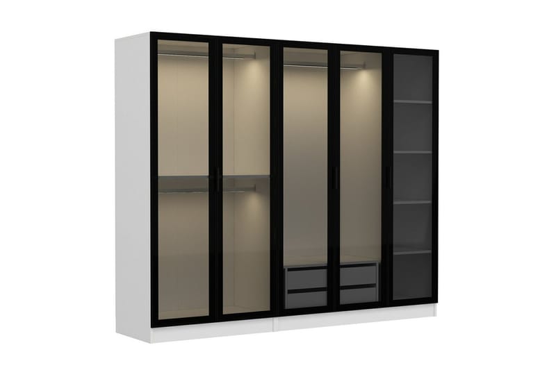 Fruitland Garderob 225 cm - Vit - Förvaring - Sko- & klädförvaring - Garderober & garderobssystem