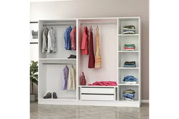 Fruitland Garderob 225 cm - Vit - Förvaring - Sko- & klädförvaring - Garderober & garderobssystem