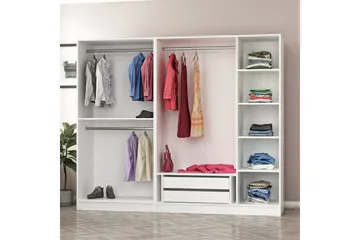 Fruitland Garderob 225 cm - Vit - Förvaring - Sko- & klädförvaring - Garderober & garderobssystem