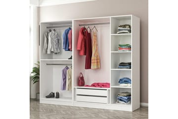 Fruitland Garderob 225 cm - Vit - Förvaring - Sko- & klädförvaring - Garderober & garderobssystem