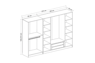 Fruitland Garderob 270 cm - Antracit - Förvaring - Sko- & klädförvaring - Garderober & garderobssystem