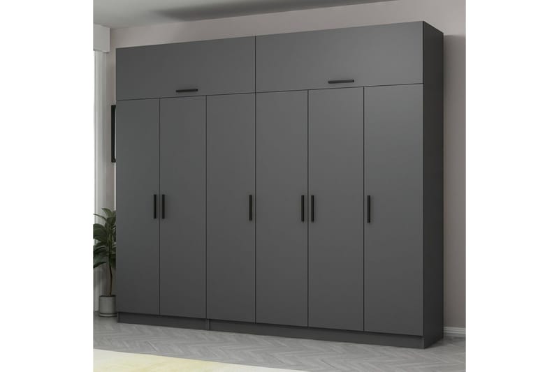 Fruitland Garderob 270 cm - Antracit - Förvaring - Sko- & klädförvaring - Garderober & garderobssystem