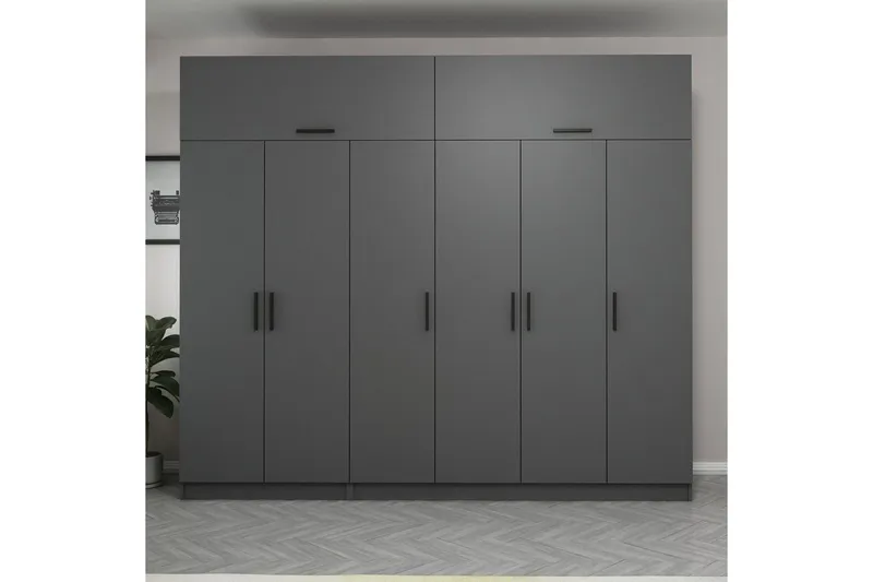 Fruitland Garderob 270 cm - Antracit - Förvaring - Sko- & klädförvaring - Garderober & garderobssystem