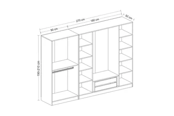 Fruitland Garderob 270 cm - Brun - Förvaring - Sko- & klädförvaring - Garderober & garderobssystem