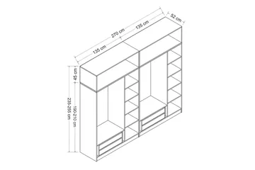 Fruitland Garderob 270 cm - Brun - Förvaring - Sko- & klädförvaring - Garderober & garderobssystem